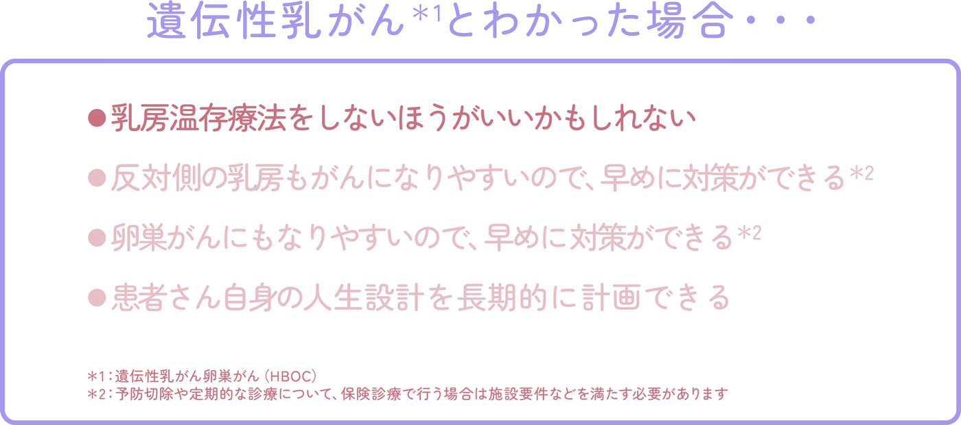 遺伝性乳がんとわかった場合･･･ 乳房温存療法をしないほうがいいかもしれない